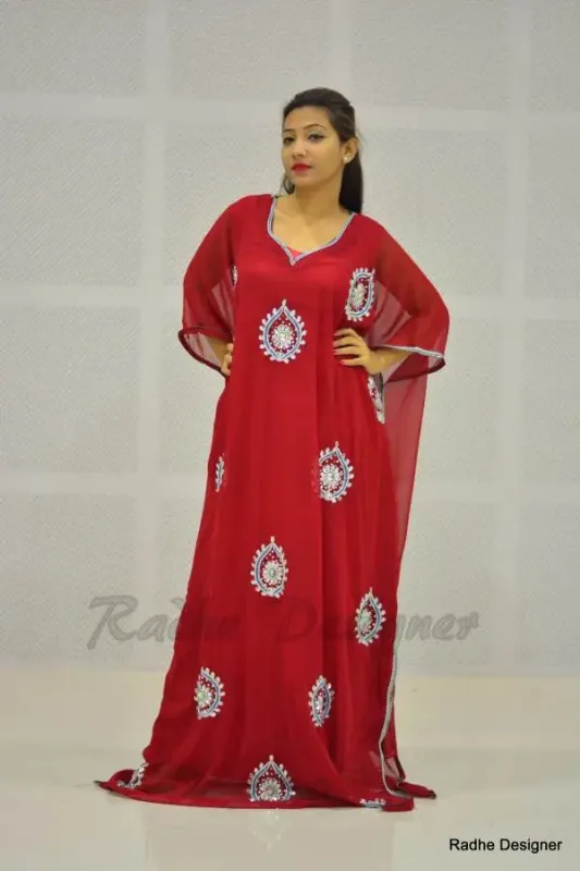 Picture of Radhe Designer Multicolor Georgette Kaftan Dress for Women - Y470