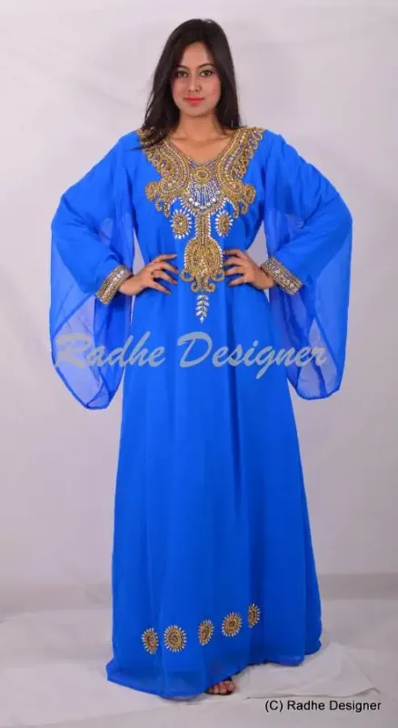 Picture of Radhe Designer Black Georgette Kaftan Dress for Women - Y696