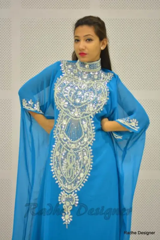 Picture of Radhe Designer Multicolor Georgette Kaftan Dress for Women - Y545