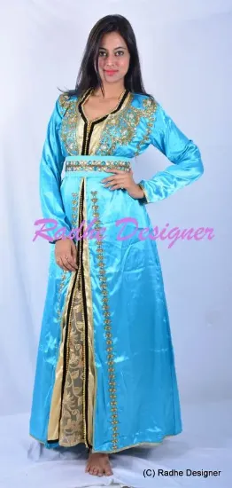 Picture of dubai caftan cut work hand embroidery georgette weddin 