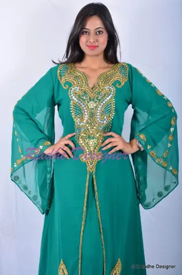 Picture of dubai caftan dress abaya jilbab  kheleeji sequins ar ,y