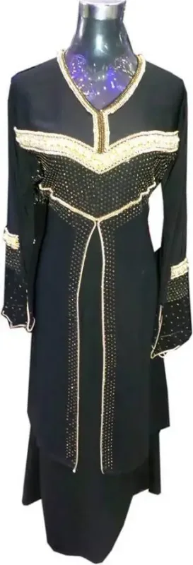 Picture of Radhe Designer Black Georgette Kaftan Dress for Women - F10034