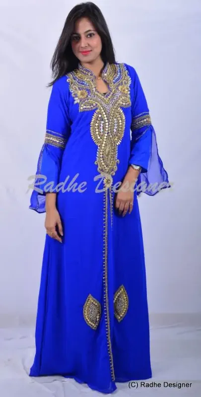 Picture of Radhe Designer Multicolor Georgette Kaftan Dress for Women - Y743