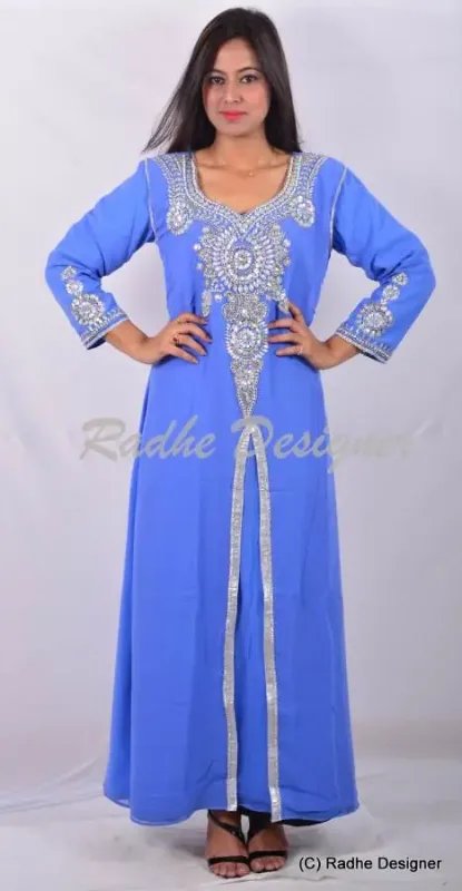 Picture of Radhe Designer Yellow Georgette Kaftan Dress for Women - Y714