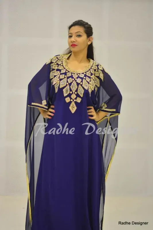 Picture of Radhe Designer Multicolor Georgette Kaftan Dress for Women - Y421