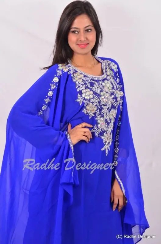 Picture of Radhe Designer Multicolor Georgette Kaftan Dress for Women - Y691