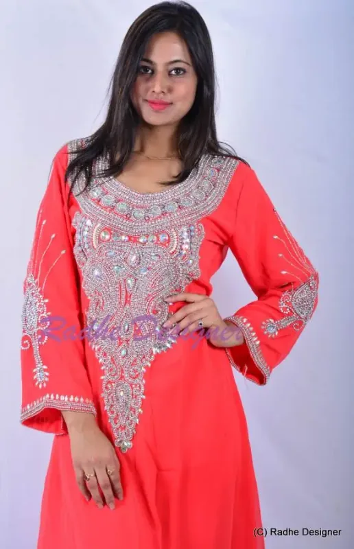 Picture of Radhe Designer Black Georgette Kaftan Dress for Women - Y135
