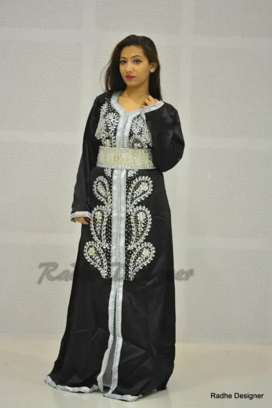 Picture of Radhe Designer White Georgette Kaftan Dress for Women - Y994