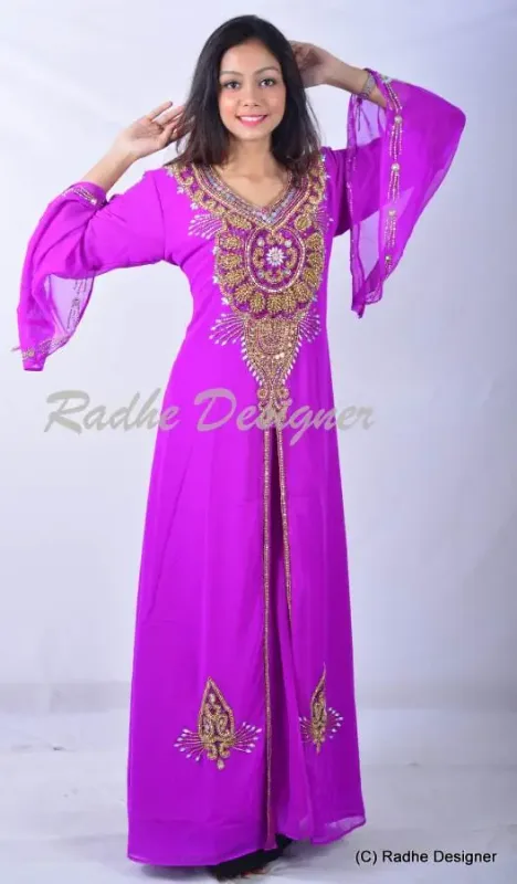 Picture of Radhe Designer Multicolor Georgette Kaftan Dress for Women - Y978