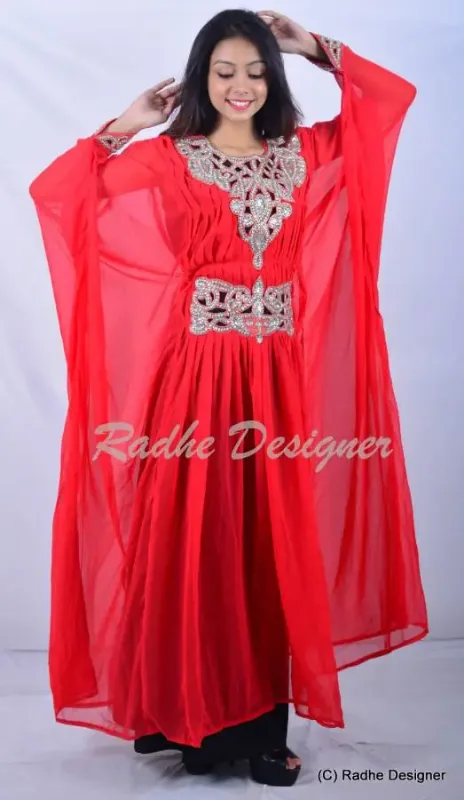 Picture of Radhe Designer Black Georgette Kaftan Dress for Women - Y804