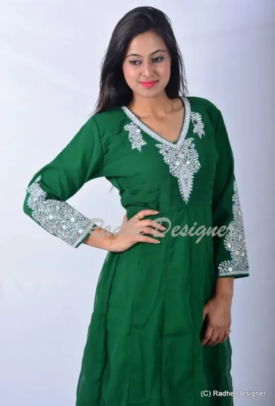 Picture of Radhe Designer Black Georgette Kaftan Dress for Women - Y989
