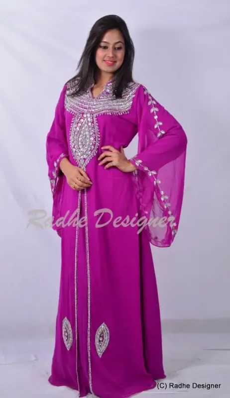 Picture of Radhe Designer Multicolor Georgette Kaftan Dress for Women - Y914