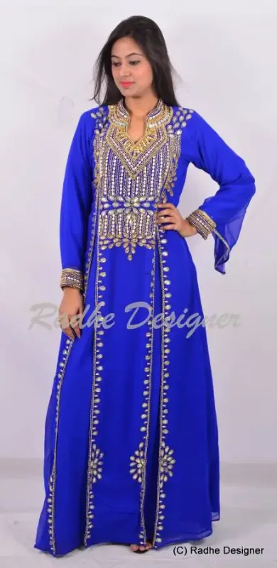 Picture of Radhe Designer Multicolor Georgette Kaftan Dress for Women - Y669