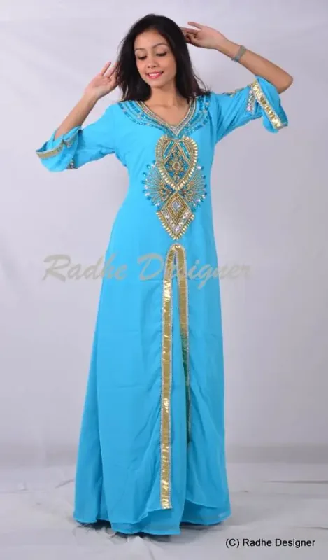 Picture of Radhe Designer Black Georgette Kaftan Dress for Women - Y917