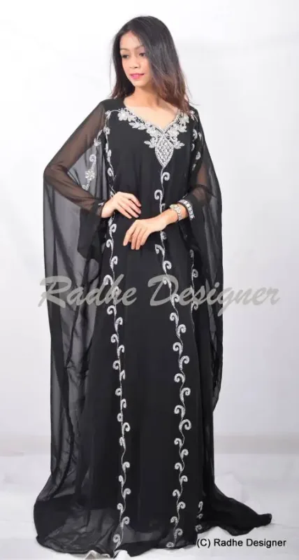 Picture of Radhe Designer Multicolor Georgette Kaftan Dress for Women - Y282