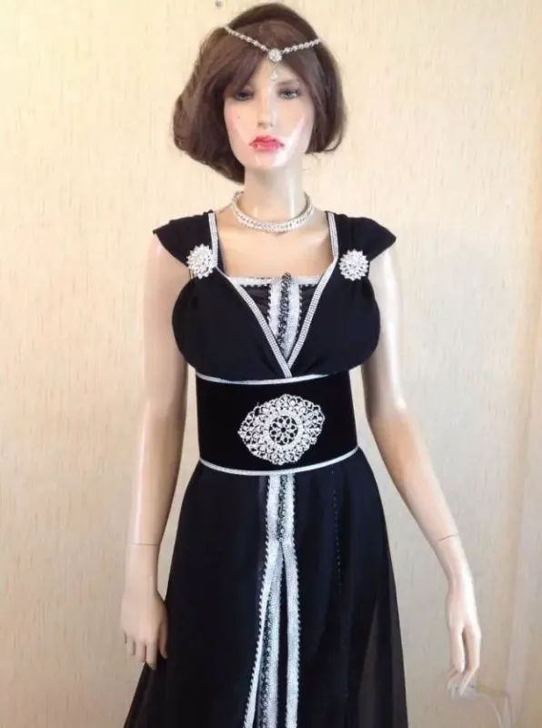 Picture of Radhe Designer Black Georgette Kaftan Dress for Women - F10134