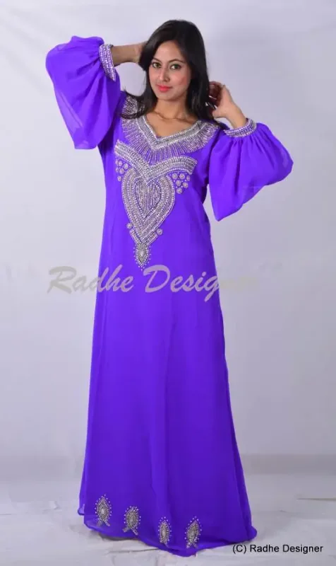 Picture of Radhe Designer Black Georgette Kaftan Dress for Women - Y940