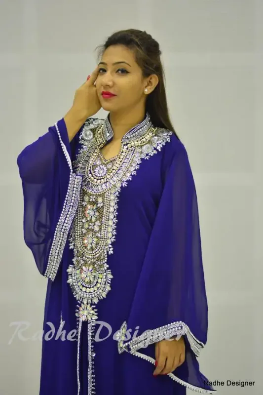 Picture of Radhe Designer Multicolor Georgette Kaftan Dress for Women - Y414