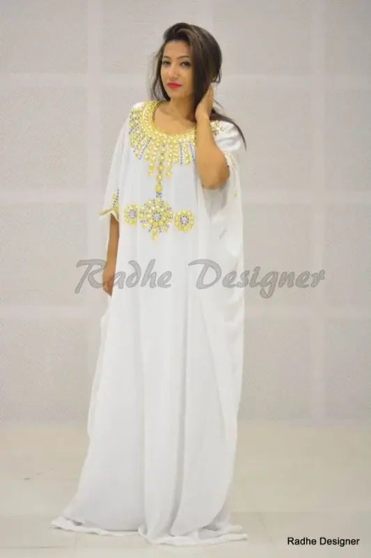 Picture of Radhe Designer Black Georgette Kaftan Dress for Women - Y379