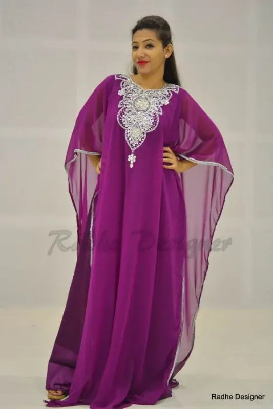 Picture of Radhe Designer Multicolor Georgette Kaftan Dress for Women - Y456