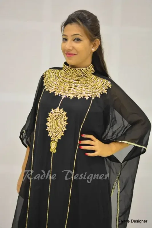 Picture of Radhe Designer Multicolor Georgette Kaftan Dress for Women - Y346