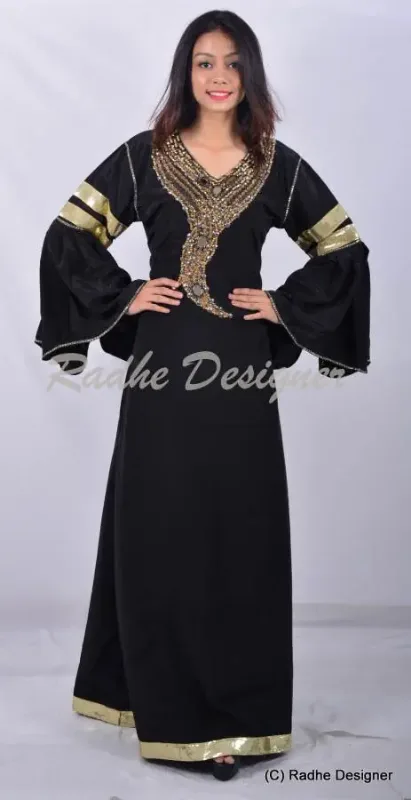Picture of Radhe Designer Multicolor Georgette Kaftan Dress for Women - Y794