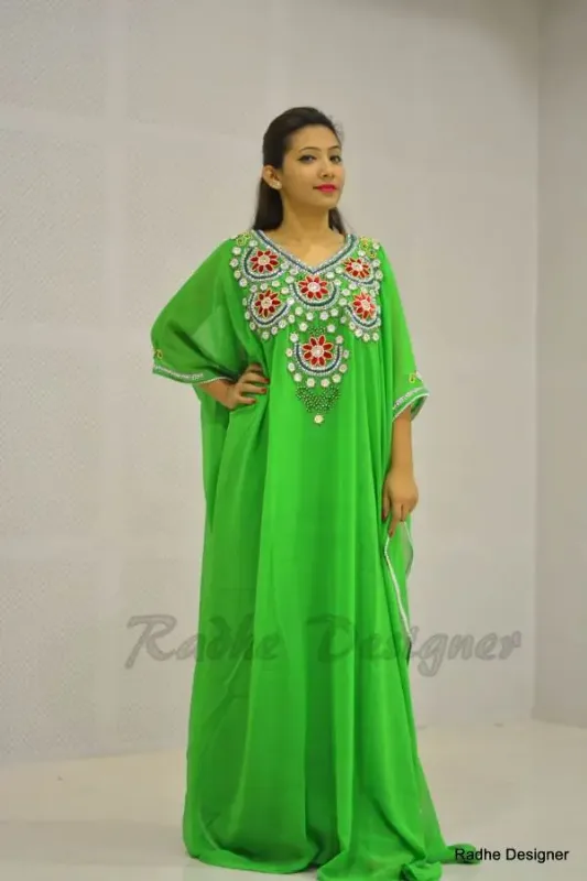 Picture of Radhe Designer Multicolor Georgette Kaftan Dress for Women - Y431