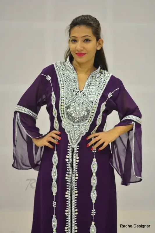 Picture of Radhe Designer Multicolor Georgette Kaftan Dress for Women - Y557