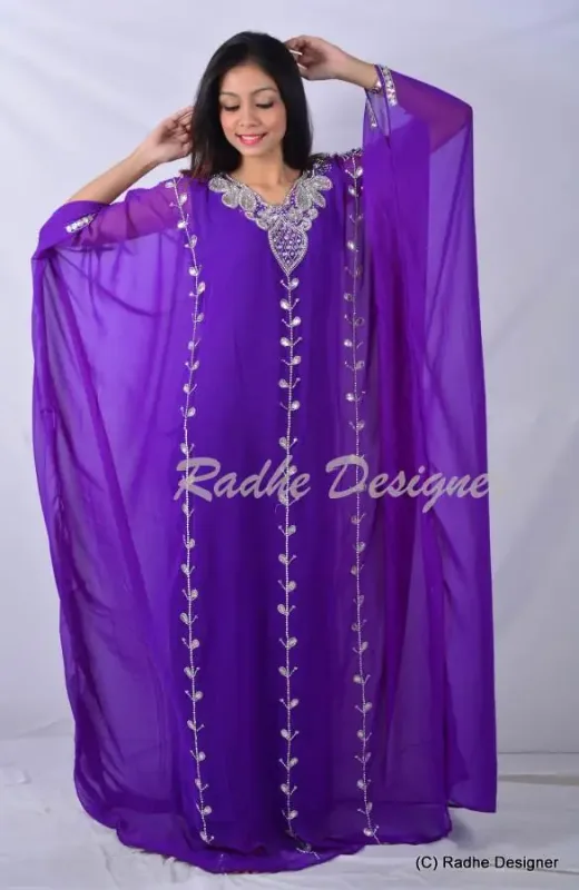 Picture of Radhe Designer Yellow Georgette Kaftan Dress for Women - Y935