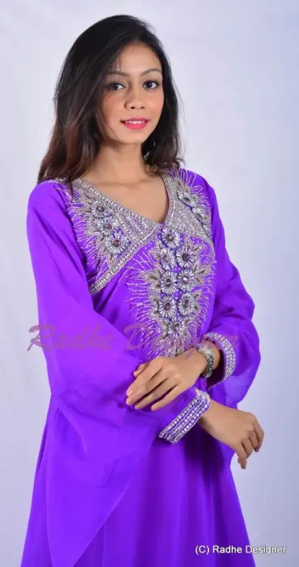Picture of Radhe Designer Multicolor Georgette Kaftan Dress for Women - Y250