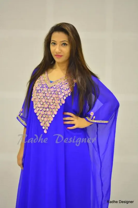 Picture of Radhe Designer Black Georgette Kaftan Dress for Women - Y122