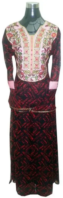 Picture of Radhe Designer Multicolor Georgette Kaftan Dress for Women - F10009