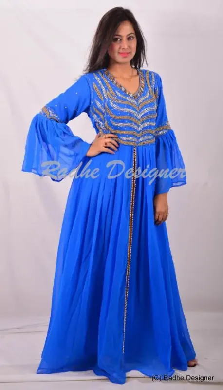 Picture of Radhe Designer Purple Georgette Kaftan Dress for Women - Y704