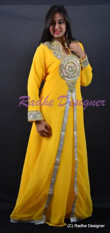 Picture of Radhe Designer Multicolor Georgette Kaftan Dress for Women - Y6