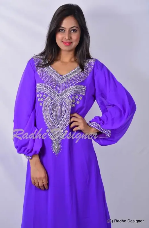 Picture of Radhe Designer Black Georgette Kaftan Dress for Women - Y938