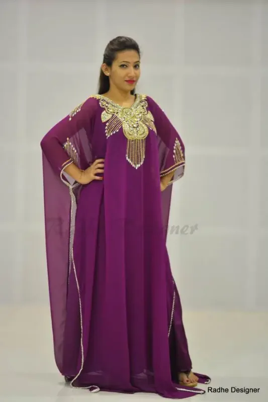 Picture of Radhe Designer Multicolor Georgette Kaftan Dress for Women - Y477