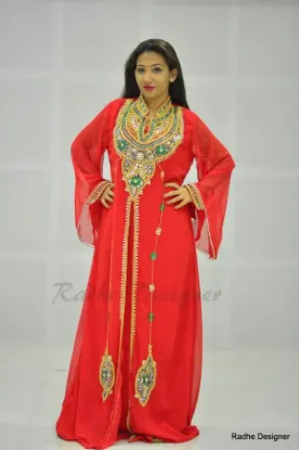 Picture of dubai kaftan georgette cut work hand embroidery wedding