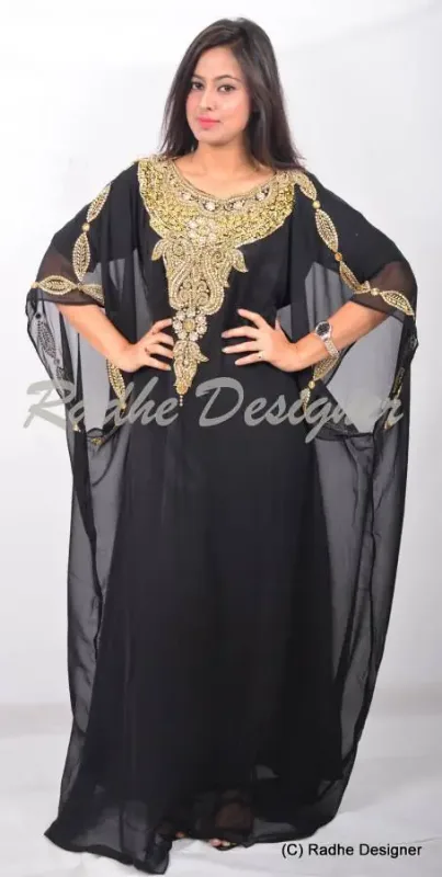 Picture of Radhe Designer Multicolor Georgette Kaftan Dress for Women - Y145