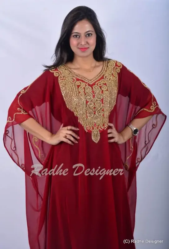 Picture of Radhe Designer Multicolor Georgette Kaftan Dress for Women - Y809