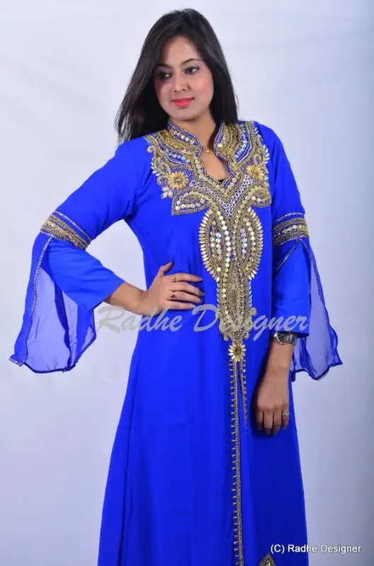 Picture of Radhe Designer Multicolor Georgette Kaftan Dress for Women - Y745