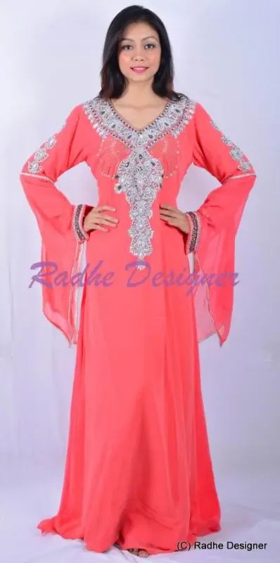 Picture of Radhe Designer Black Georgette Kaftan Dress for Women - Y139