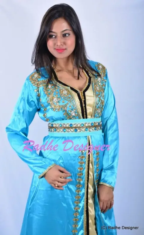 Picture of Radhe Designer Multicolor Georgette Kaftan Dress for Women - Y149