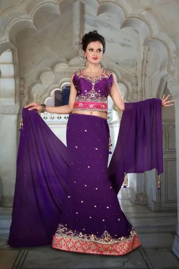 Picture of bollywood lehenga india,ghagra choli with mirror workch