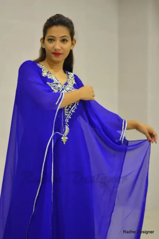 Picture of Radhe Designer Pink Cotton Kaftan Dress for Women - Y429
