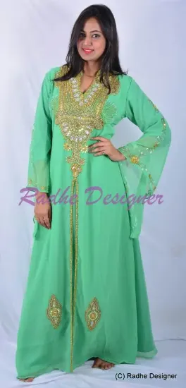 Picture of dubai kaftan moroccan maghrib jilbab full sleeve dress 