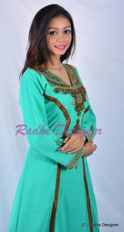 Picture of Radhe Designer Black Georgette Kaftan Dress for Women - Y271