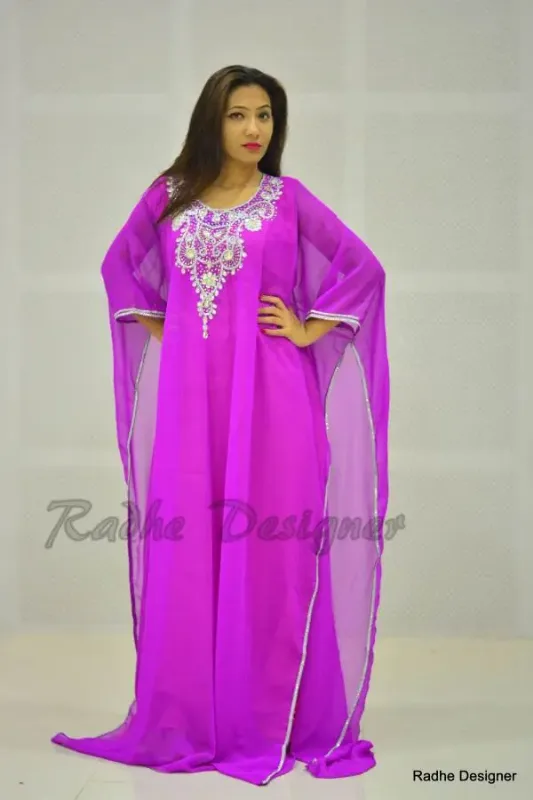 Picture of Radhe Designer Multicolor Georgette Kaftan Dress for Women - Y511