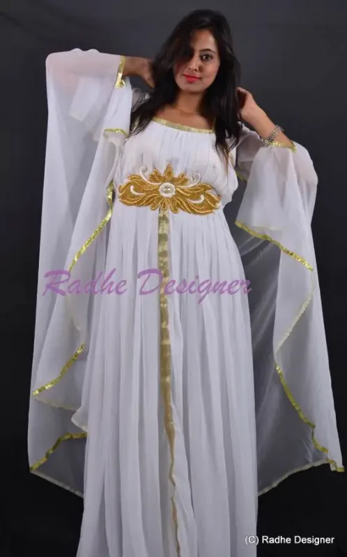 Picture of Radhe Designer Black Georgette Kaftan Dress for Women - Y1142