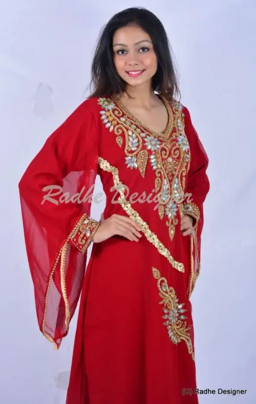 Picture of Radhe Designer Multicolor Georgette Kaftan Dress for Women - Y1106