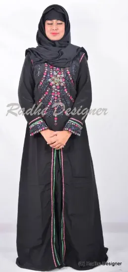 Picture of dubai modern hand embroidery caftan full sleeve georget